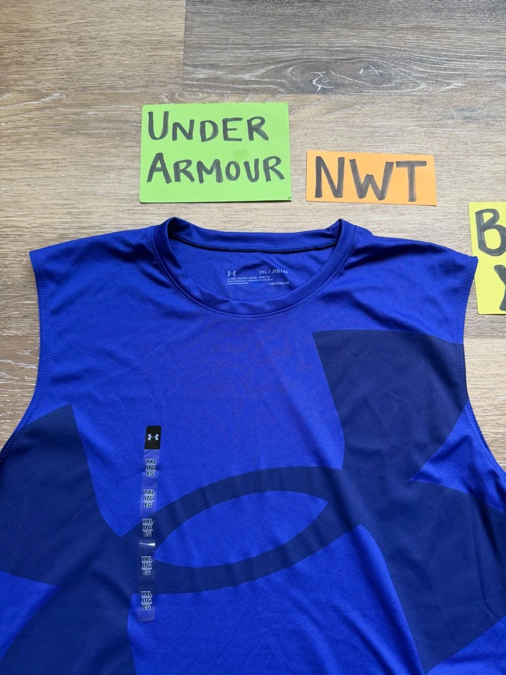 NWT Under Armour Boys Purple Sleeveless Performance Shirt - XL